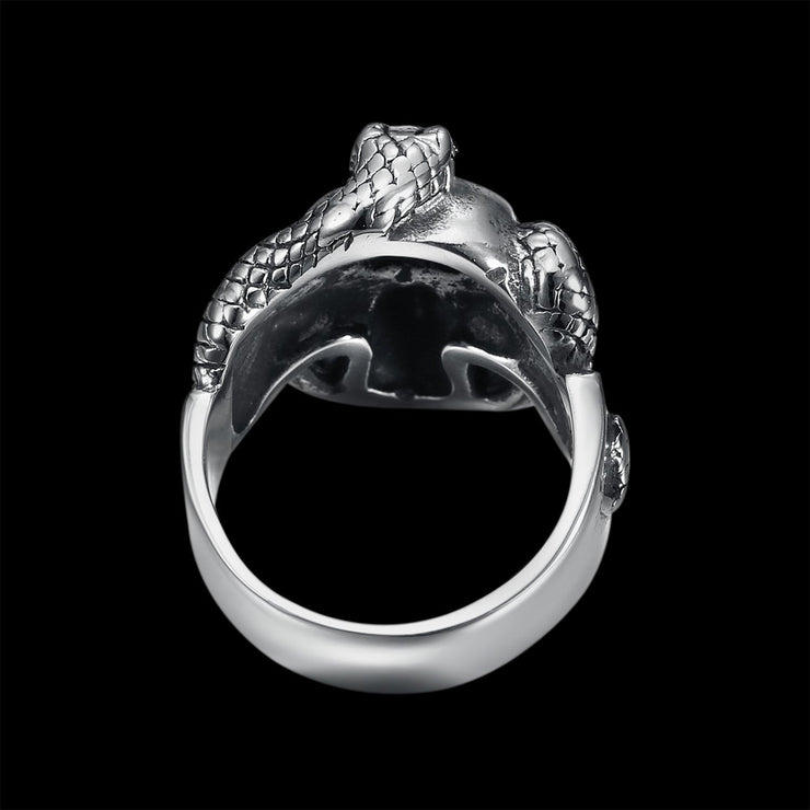 SNAKE BITE SKULL RING