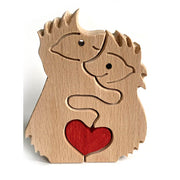 Hedgehog Family Handmade Wooden 3D Puzzle