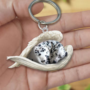 Sleeping Angel Acrylic Keychain Dalmatian
