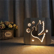 Dove Wooden Decorative Light