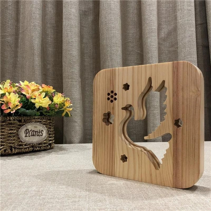 Dove Wooden Decorative Light