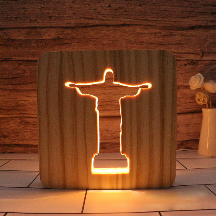 Jesus Wooden Decorative Light