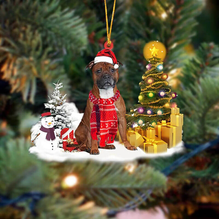 Staffordshire Bull Terrier Christmas Ornament SM183