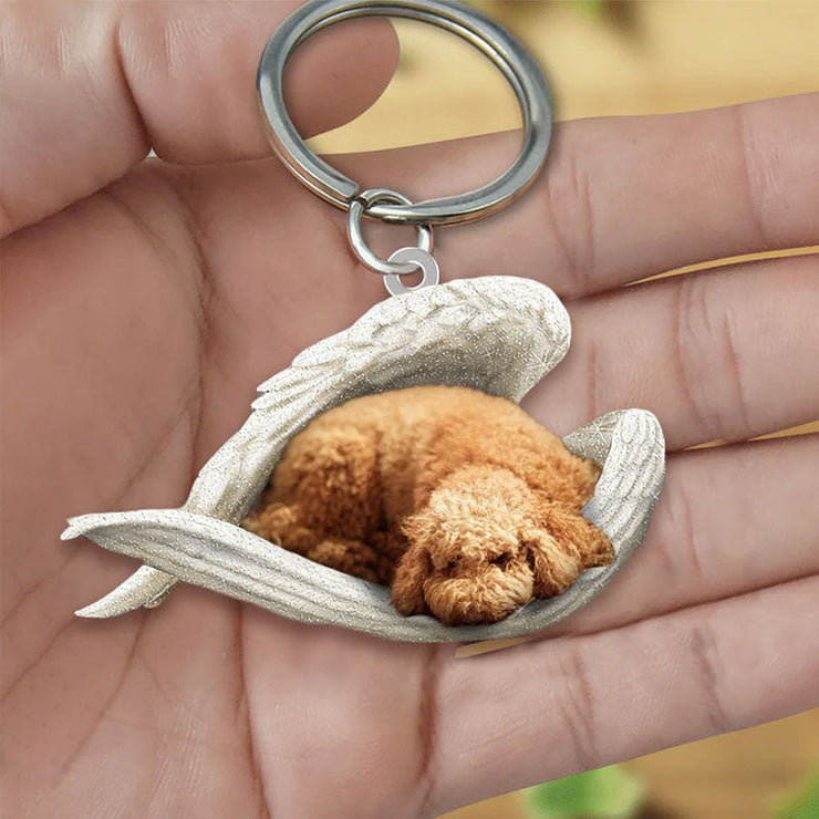 Sleeping Angel Acrylic Keychain Poodle