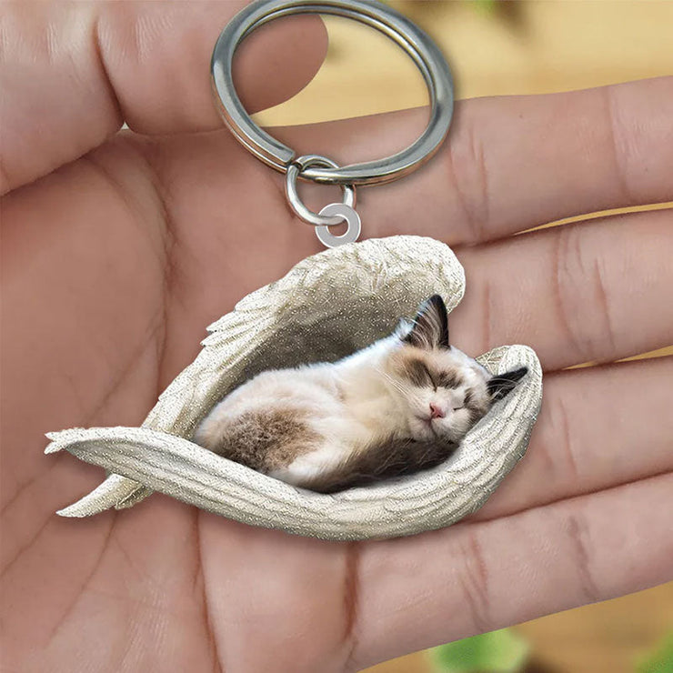 Sleeping Angel Acrylic Keychain Ragdoll Cat