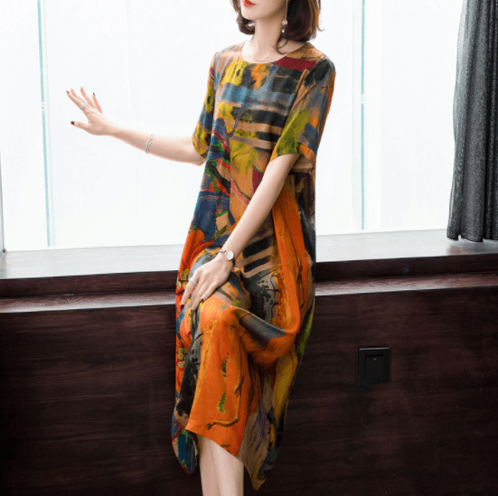 Luxury Genuine Silk Soft Dress