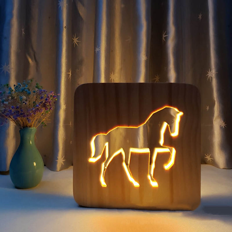 Horse Wooden Decorative Light