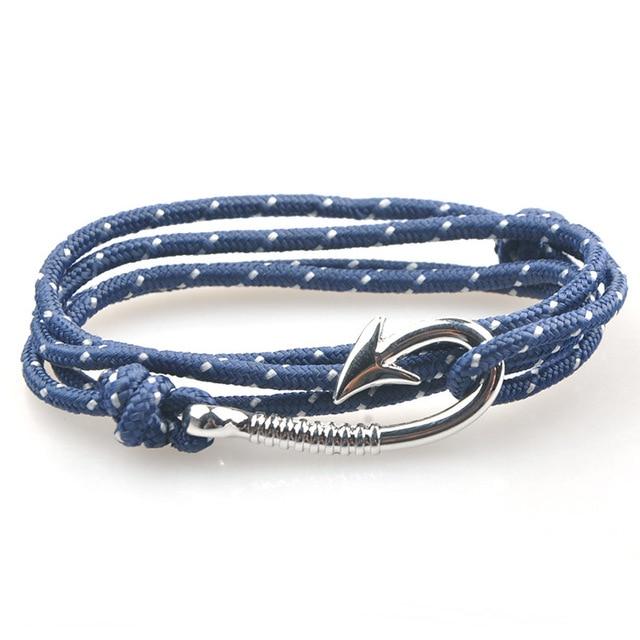 Nautical Blue Hook Bracelet (Silver)