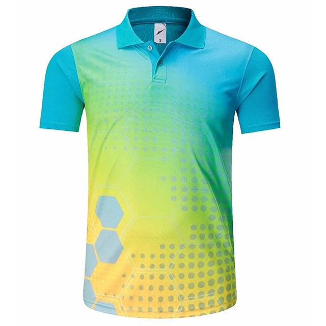 Reginald Golf High-Performance Hex Shirt (Aqua)
