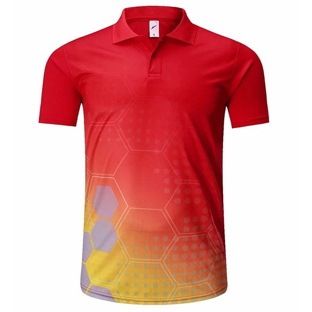 Reginald Golf High-Performance Hex Shirt (Red)