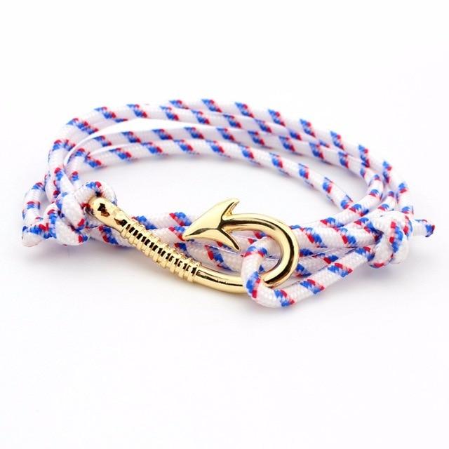 Nautical White Patterned Bracelet (Gold)