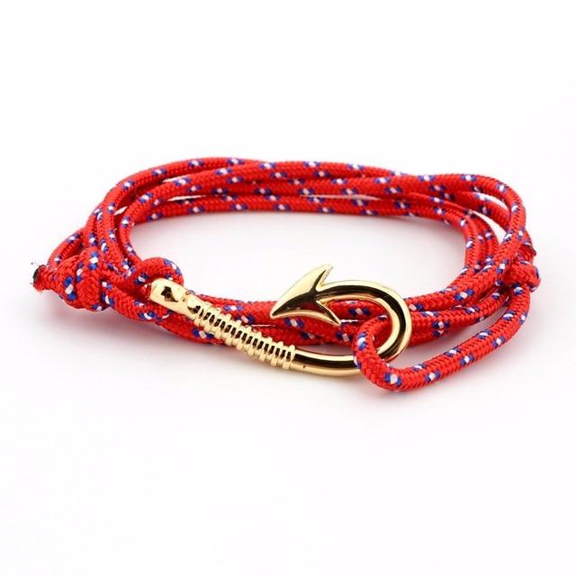 Nautical Orange Hook Bracelet (Gold)