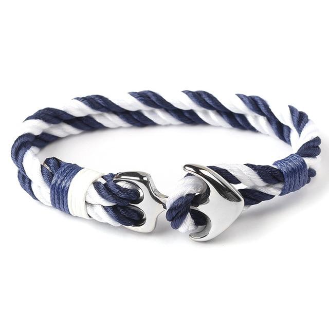 Nautical Blue-White Anchor Bracelet