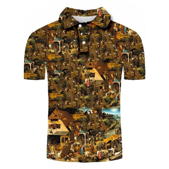Reginald Golf Cooltech Mosaic Loud Golf Shirt (Civilization)
