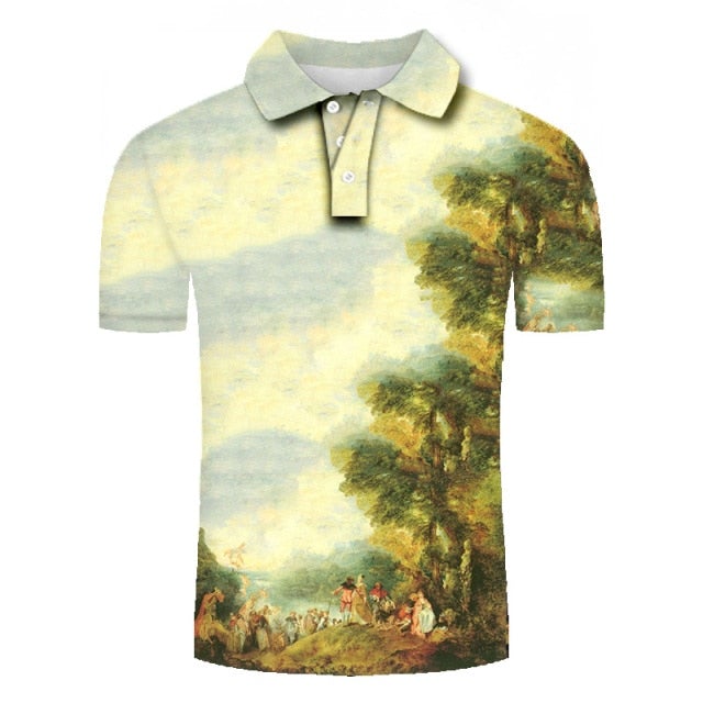 Reginald Golf Cooltech Mosaic Loud Golf Shirt (Forest-Side Gathering)
