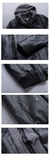 Premium Overseer Leather Jacket (Detachable Hood)